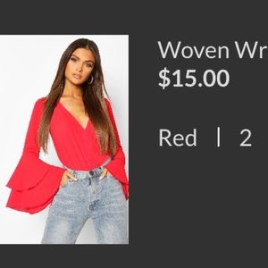 Red flare bodysuit